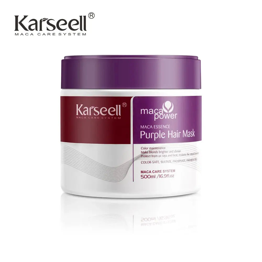 Karseell 500ml Purple Hair Mask Professional Neutralizes Brass Yellow Tones For Blonde Silver Gray Highlighted Hair HortonBe