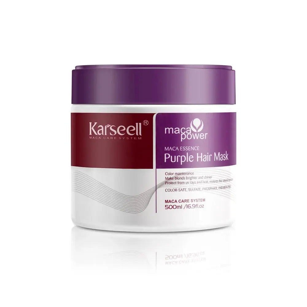 Karseell 500ml Purple Hair Mask Professional Neutralizes Brass Yellow Tones For Blonde Silver Gray Highlighted Hair HortonBe