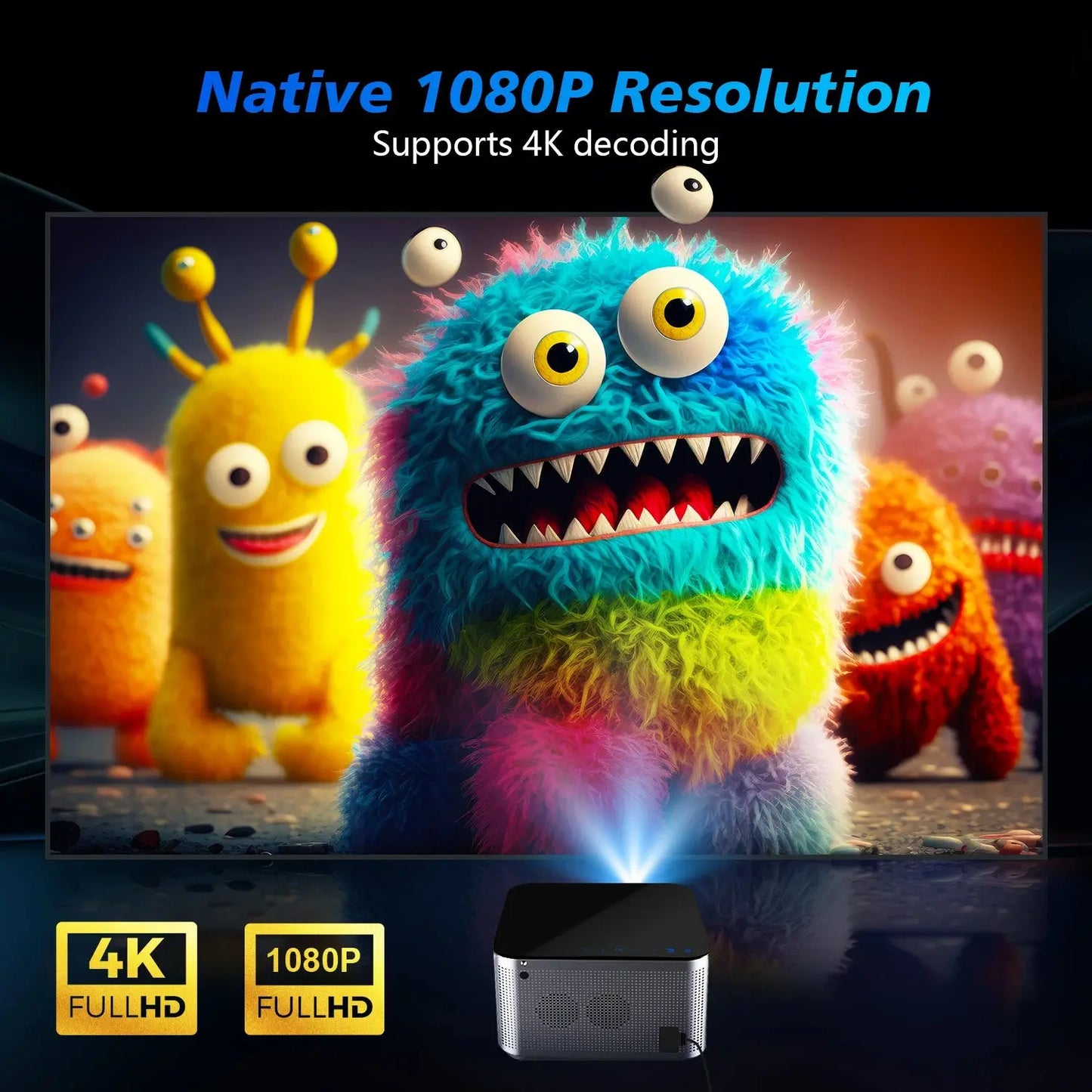 Magcubic 580ANSI Projector Android 11 4K 1080P Wifi6 Voice Control HortonBe