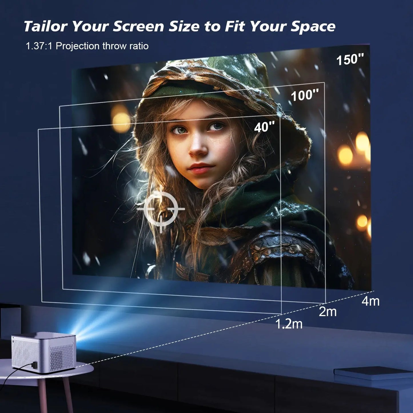 Magcubic 580ANSI Projector Android 11 4K 1080P Wifi6 Voice Control HortonBe