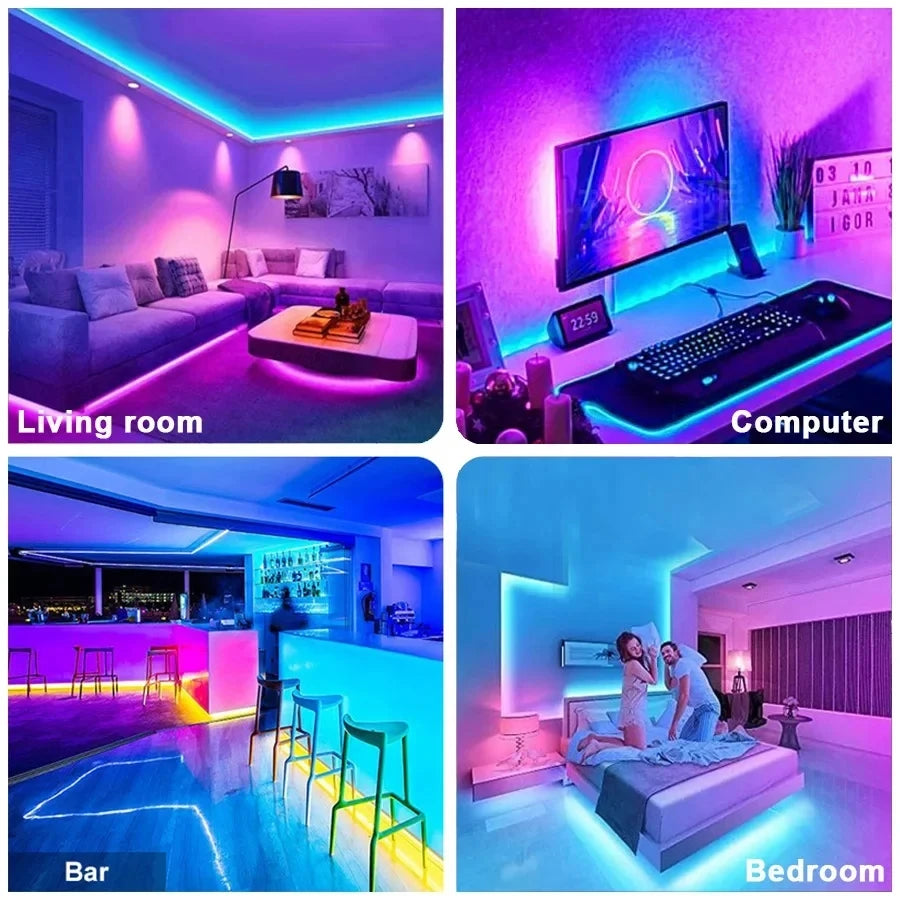 Led Strip Lights Music Sync RGB LED Lights Bluetooth APP Control USB 5V Flexible Lamp Tape for TV Backlight Room Party Decoratio (Copy) - HortonBe