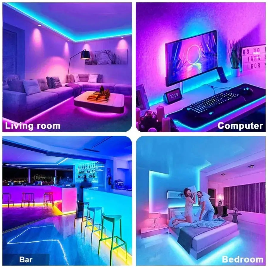 Led Strip Lights Music Sync RGB LED Lights Bluetooth APP Control USB 5V Flexible Lamp Tape for TV Backlight Room Party Decoratio (Copy) - HortonBe