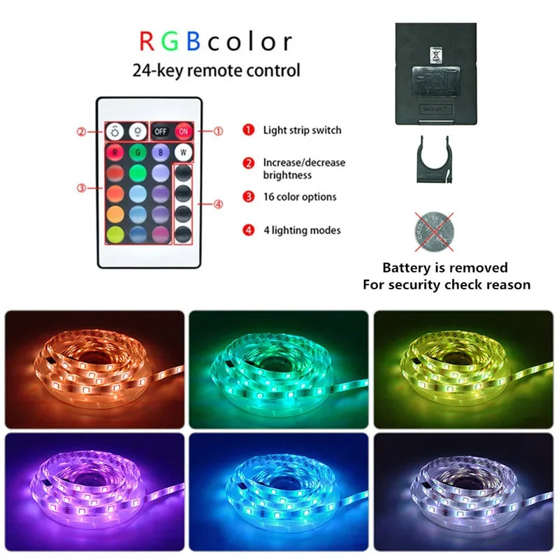 Led Strip Lights Music Sync RGB LED Lights Bluetooth APP Control USB 5V Flexible Lamp Tape for TV Backlight Room Party Decoratio (Copy) - HortonBe