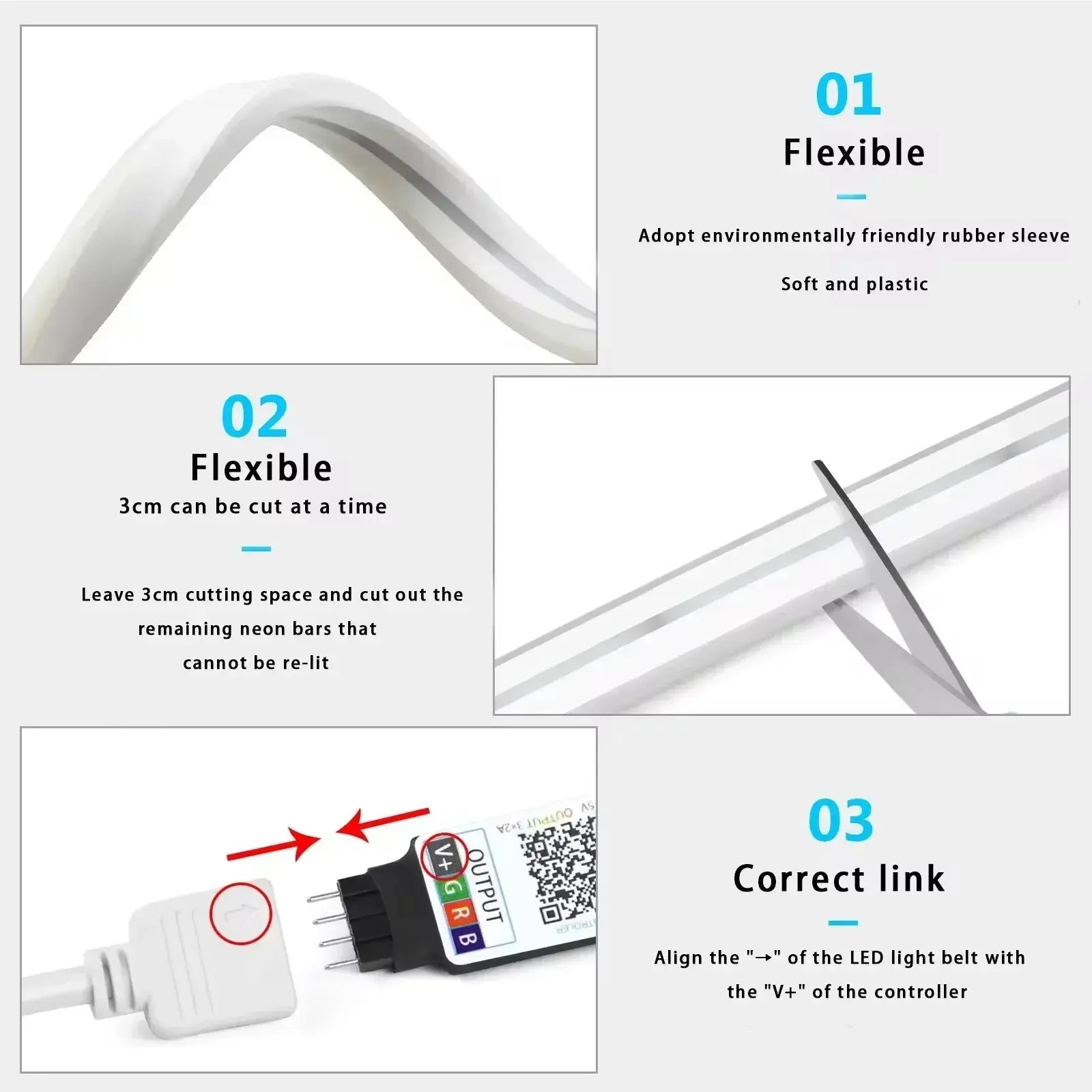 DC5V USB RGB Neon LED Strip Light 1/2/3/5M IP65 Waterproof Neon Strip Bluetooth App and Remote Control For Neon Decortion Light - HortonBe