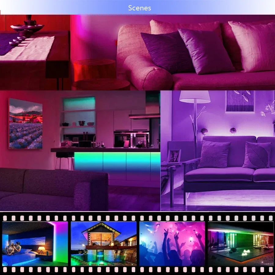 Led Strip Lights Music Sync RGB LED Lights Bluetooth APP Control USB 5V Flexible Lamp Tape for TV Backlight Room Party Decoratio (Copy) - HortonBe
