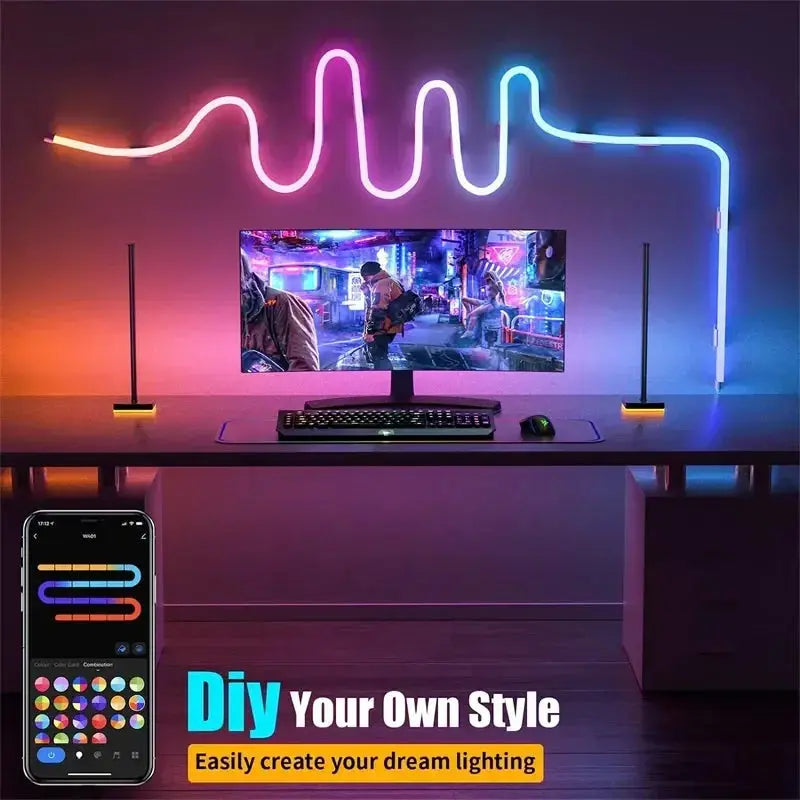 DC5V USB RGB Neon LED Strip Light 1/2/3/5M IP65 Waterproof Neon Strip Bluetooth App and Remote Control For Neon Decortion Light - HortonBe