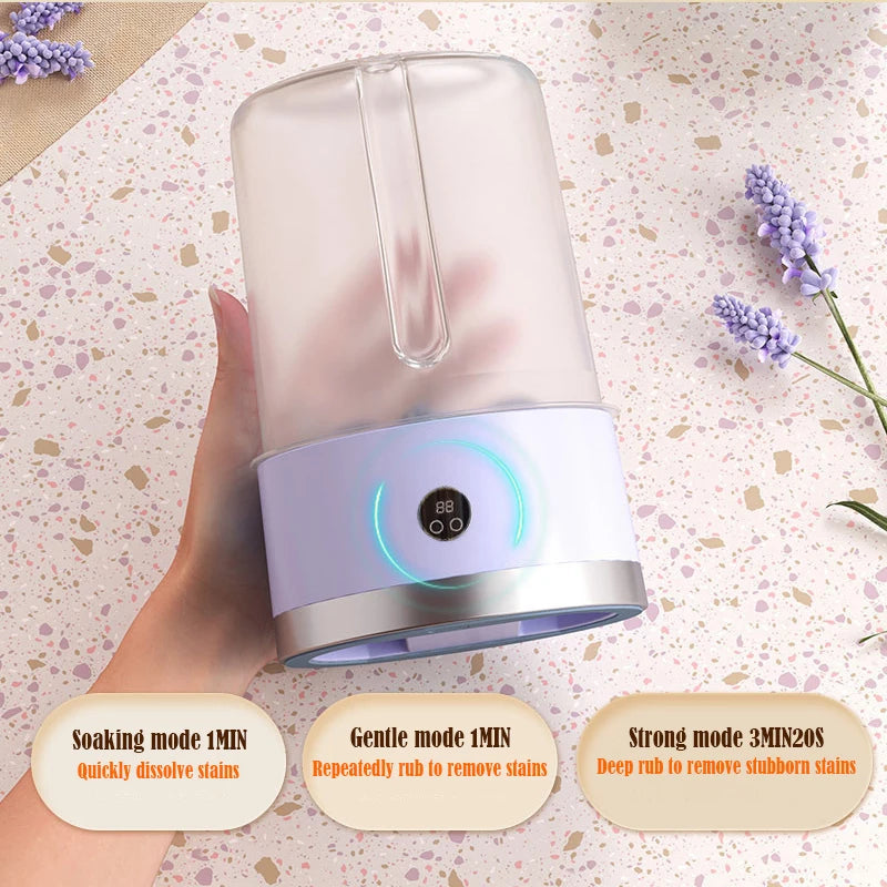 New Wireless Washing Machine Portable Travel Underwear And Socks Laundry Bucket, Charging Mini Clothes Washing Cup 2-speed Time