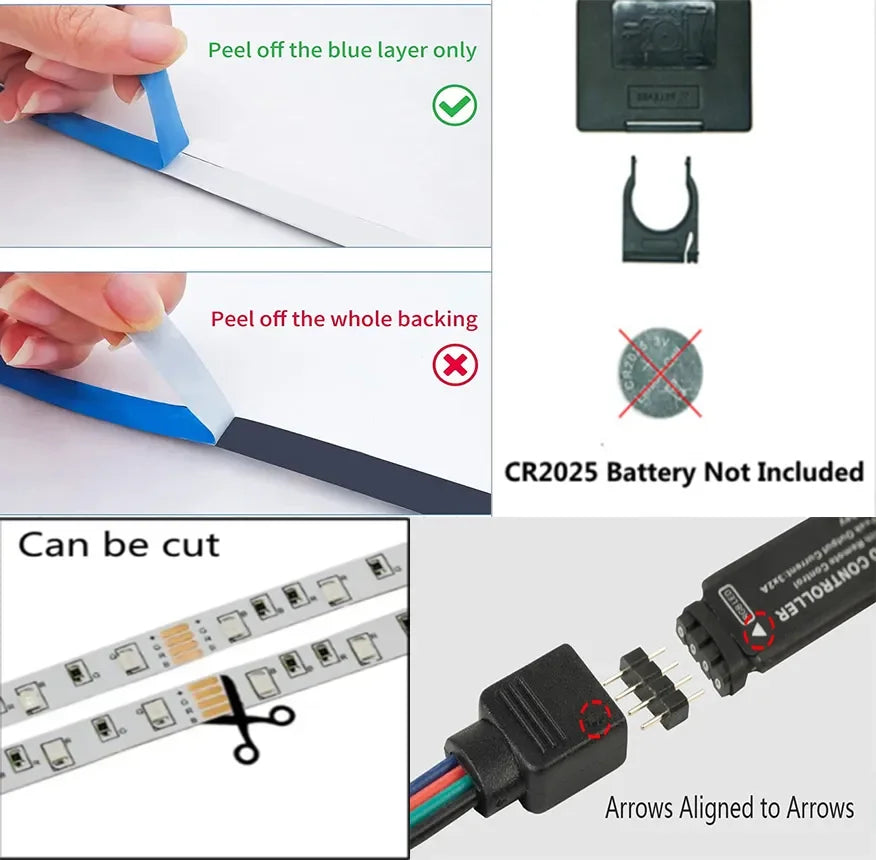 Led Strip Lights Music Sync RGB LED Lights Bluetooth APP Control USB 5V Flexible Lamp Tape for TV Backlight Room Party Decoratio (Copy) - HortonBe