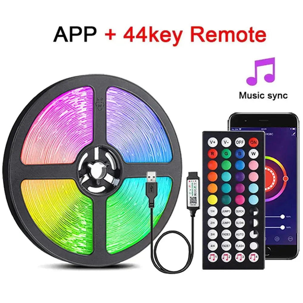 LED Strip RGBIC 5050 WS2812b Bluetooth App Control Chasing Effect Lights Flexible Tape Diode Ribbon TV BackLight Room Decorate - HortonBe