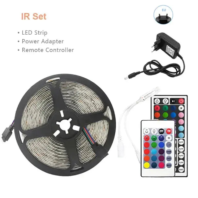 LED Strip Lights 5050 RGB LED Lights Waterproof Flexible Lamp Tape Ribbon Luces Smart Led Lighting Room Decoration EU Plug - HortonBe