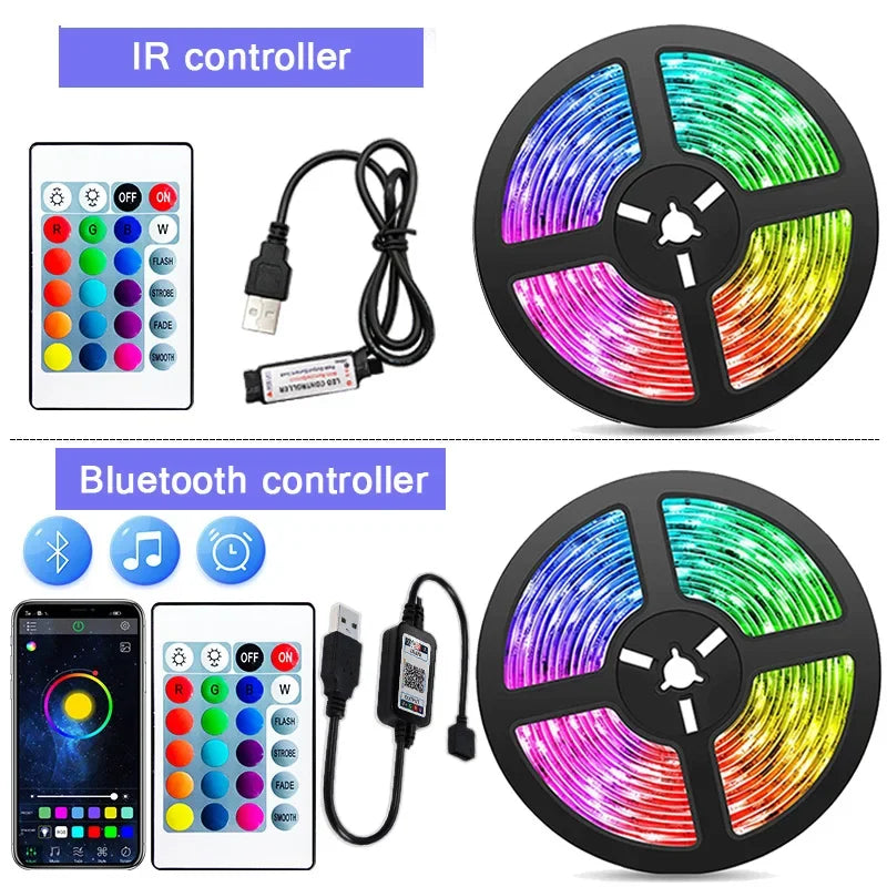 Led Strip Lights Music Sync RGB LED Lights Bluetooth APP Control USB 5V Flexible Lamp Tape for TV Backlight Room Party Decoratio (Copy) - HortonBe