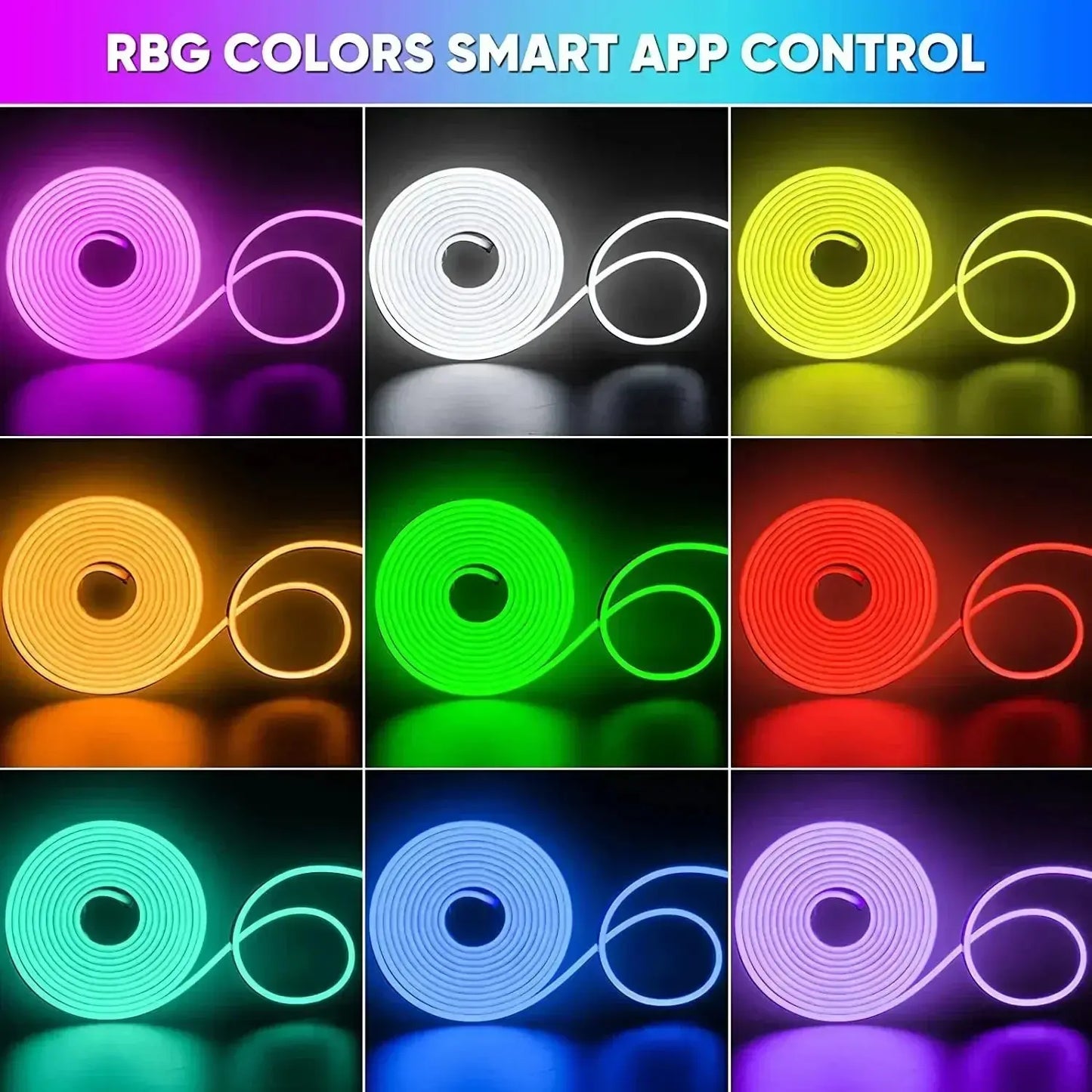 DC5V USB RGB Neon LED Strip Light 1/2/3/5M IP65 Waterproof Neon Strip Bluetooth App and Remote Control For Neon Decortion Light - HortonBe