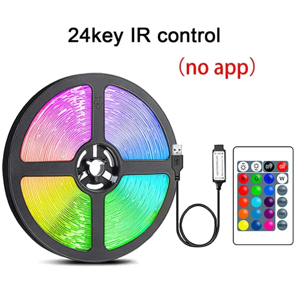 LED Strip RGBIC 5050 WS2812b Bluetooth App Control Chasing Effect Lights Flexible Tape Diode Ribbon TV BackLight Room Decorate - HortonBe