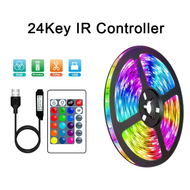 Led Strip Lights Music Sync RGB LED Lights Bluetooth APP Control USB 5V Flexible Lamp Tape for TV Backlight Room Party Decoratio (Copy) - HortonBe