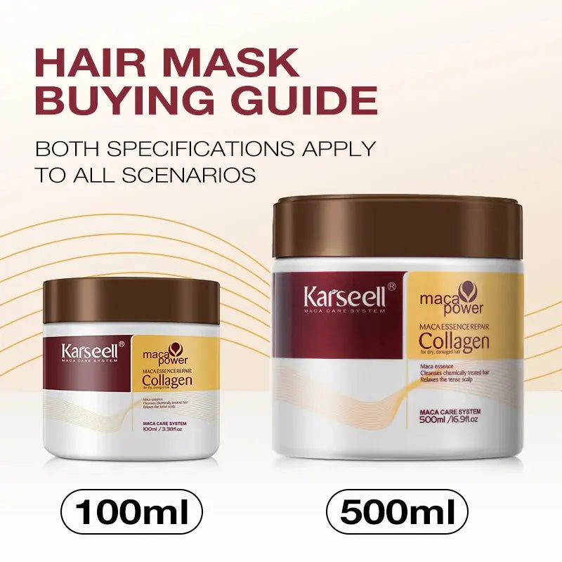 Karseell Collagen Hair Treatment Deep Repair Conditioning Argan Oil Hair Mask Essence for Dry Damaged Hair 100ml/500ml HortonBe