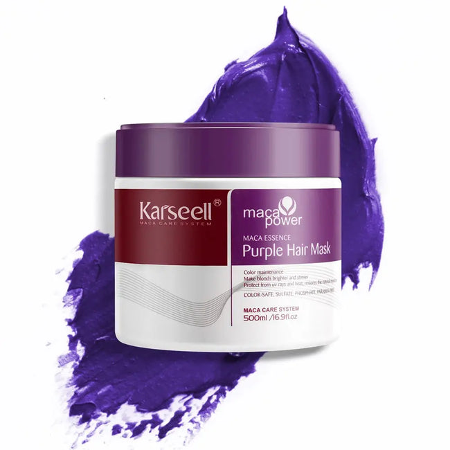 Karseell 500ml Purple Hair Mask Professional Neutralizes Brass Yellow Tones For Blonde Silver Gray Highlighted Hair HortonBe