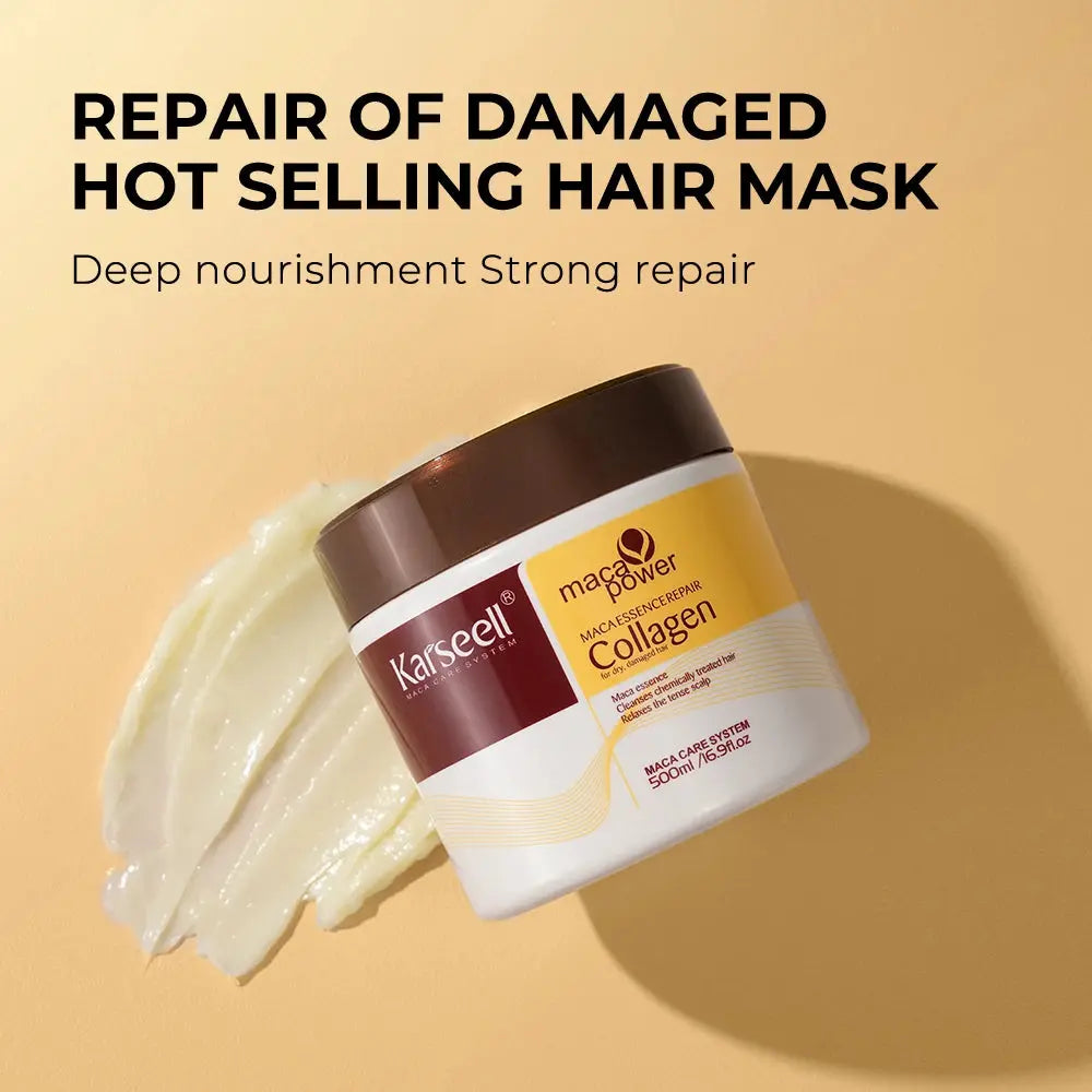 arseell Collagen Hair Treatment Deep Repair Hair Mask 500ml + Argan Oil Hair Serum 50ml for Dry Damaged Hair All Hair Types HortonBe