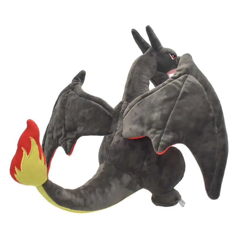 Shiny Charizard plush toy with vivid colors, 9" stuffed doll, features lifelike design, perfect for fans of the series.