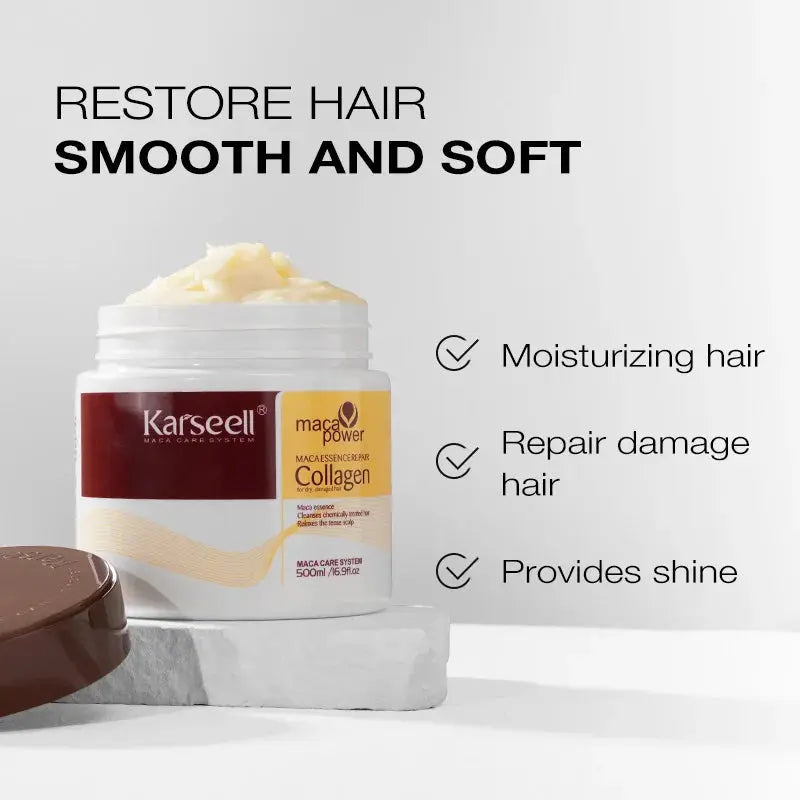 Karseell Collagen Hair Treatment Deep Repair Conditioning Argan Oil Hair Mask Essence for Dry Damaged Hair 100ml/500ml HortonBe