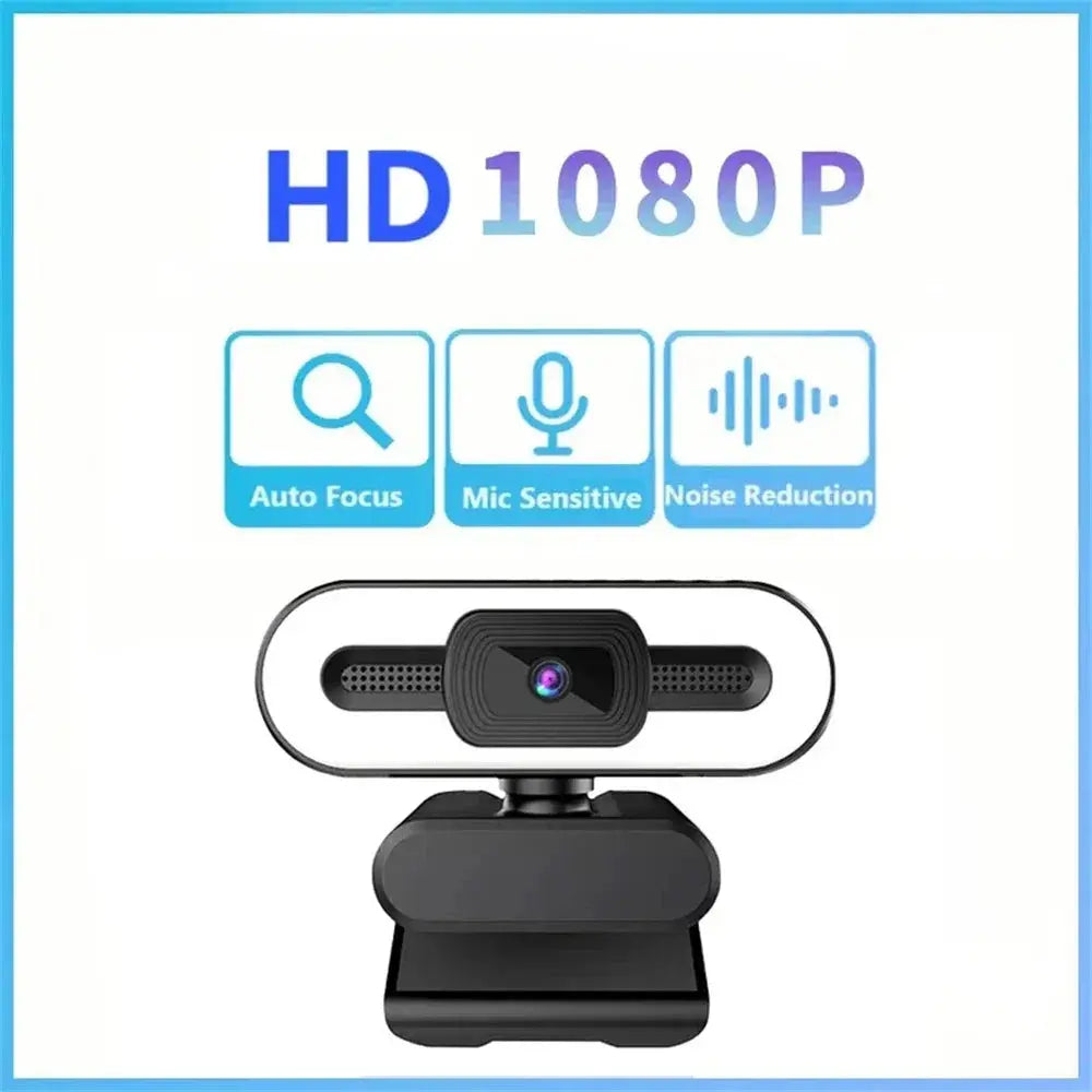 Portable Full HD 1080P 2K 4K Webcam PC Laptop Auto Focus Webcam Live Streaming Flexible with Microphone Live Broadcast withLight HortonBe