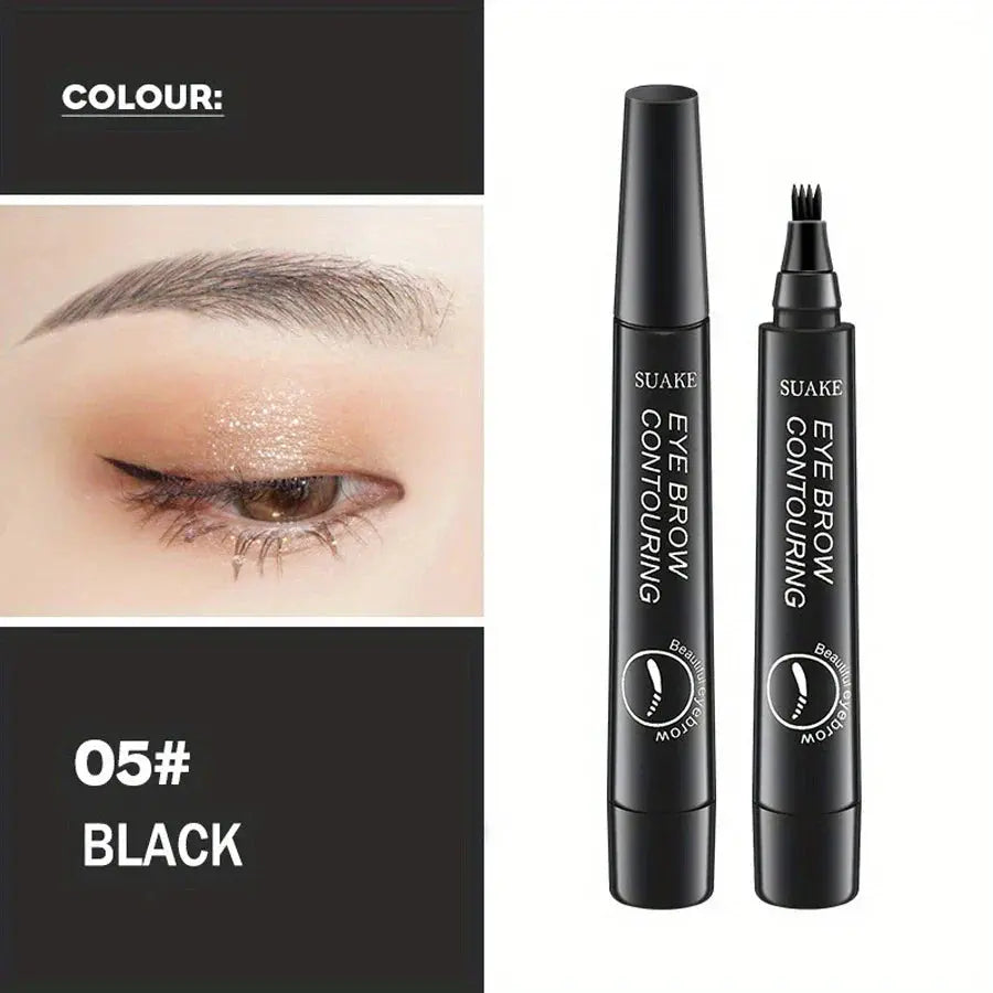 Waterproof Eyebrow Pen, Microblading Eyebrow Pencil With 4 Split Head, Natural Looking Brows Makeup ( 5 Colors) HortonBe