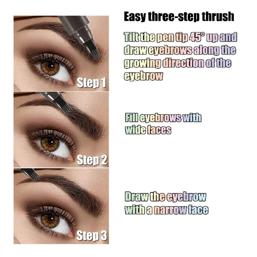 Waterproof Eyebrow Pen, Microblading Eyebrow Pencil With 4 Split Head, Natural Looking Brows Makeup ( 5 Colors) HortonBe