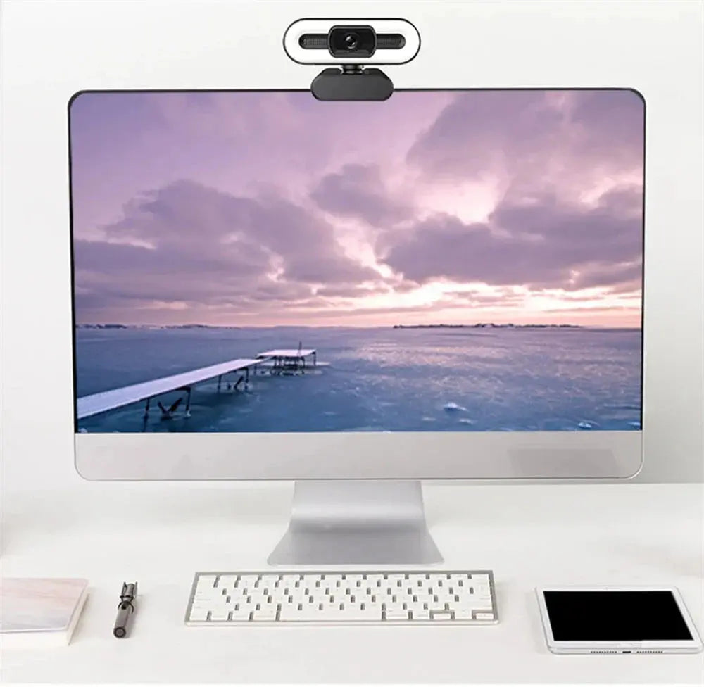 Portable Full HD 1080P 2K 4K Webcam PC Laptop Auto Focus Webcam Live Streaming Flexible with Microphone Live Broadcast withLight HortonBe