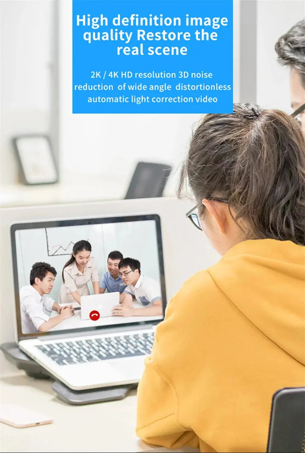 Portable Full HD 1080P 2K 4K Webcam PC Laptop Auto Focus Webcam Live Streaming Flexible with Microphone Live Broadcast withLight HortonBe