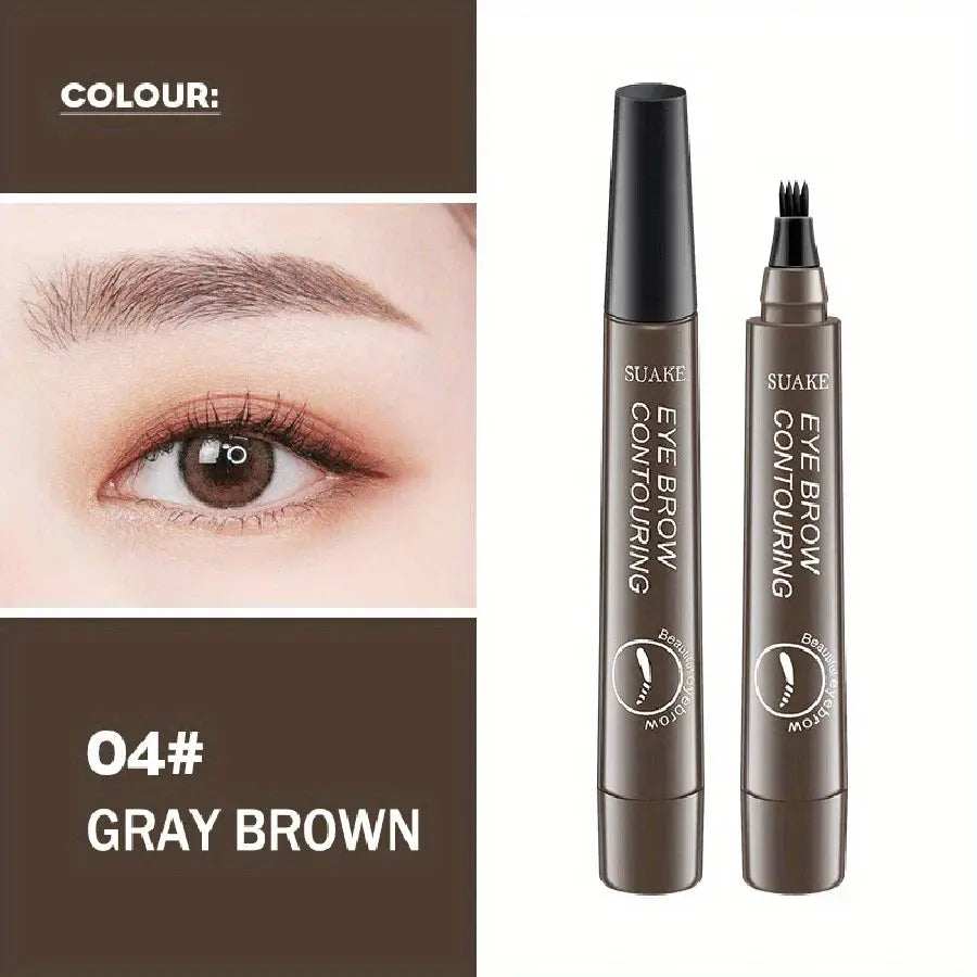 Waterproof Eyebrow Pen, Microblading Eyebrow Pencil With 4 Split Head, Natural Looking Brows Makeup ( 5 Colors) HortonBe
