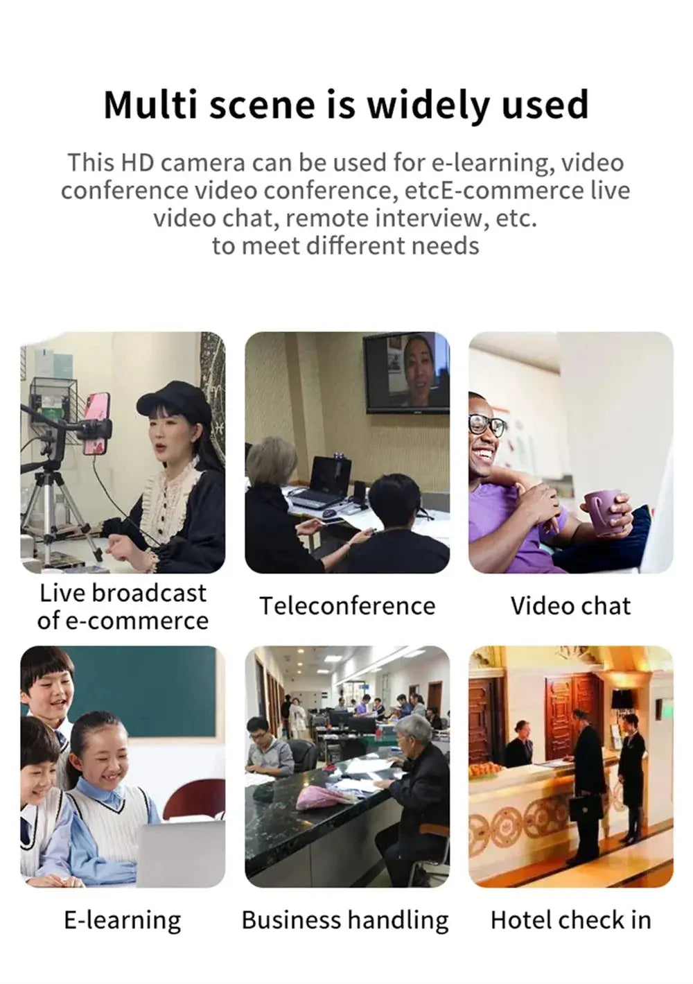 Portable Full HD 1080P 2K 4K Webcam PC Laptop Auto Focus Webcam Live Streaming Flexible with Microphone Live Broadcast withLight HortonBe