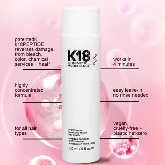 Original 150ML K18 Leave-In Repair Hair Mask Treatment Regenerative Repair Dry Chemically Damaged Hair 4 Minutes Fast Moisturize