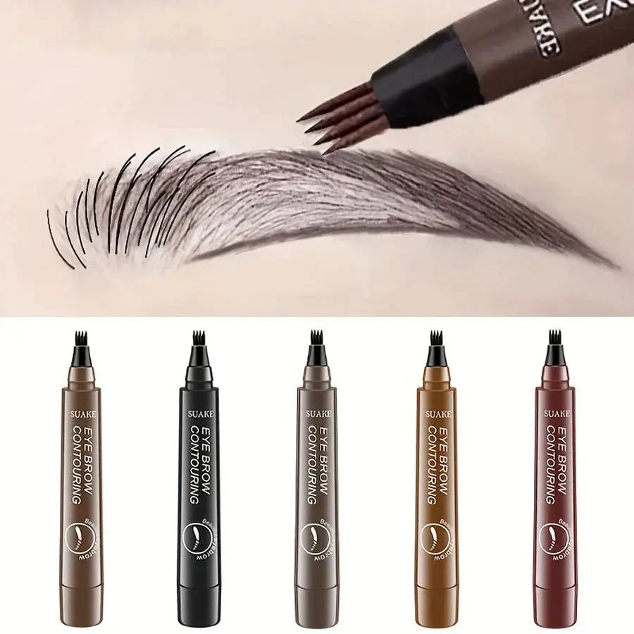 Waterproof Eyebrow Pen, Microblading Eyebrow Pencil With 4 Split Head, Natural Looking Brows Makeup ( 5 Colors) HortonBe