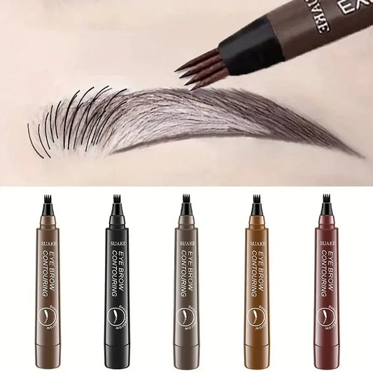 Waterproof Eyebrow Pen, Microblading Eyebrow Pencil With 4 Split Head, Natural Looking Brows Makeup ( 5 Colors) HortonBe