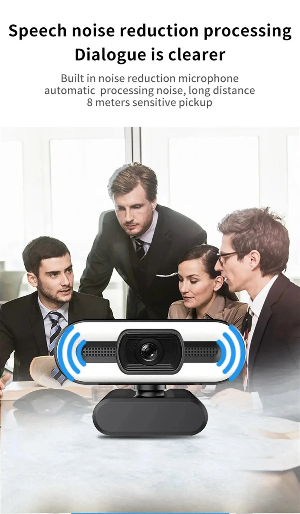 Portable Full HD 1080P 2K 4K Webcam PC Laptop Auto Focus Webcam Live Streaming Flexible with Microphone Live Broadcast withLight HortonBe