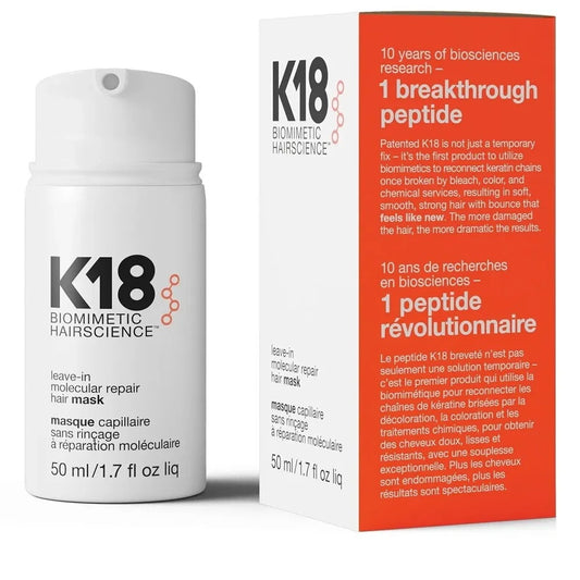 K18 Biomimetic Hairscience Leave-in Molecular Repair Hair Mask 50ml NEW & SEALED - HortonBe